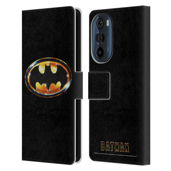 Batman (1989) Key Art Logo Leather Book Wallet Case Cover For Motorola Edge 30