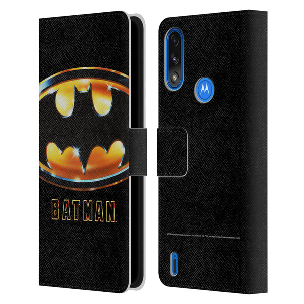 Batman (1989) Key Art Poster Leather Book Wallet Case Cover For Motorola Moto E7 Power / Moto E7i Power