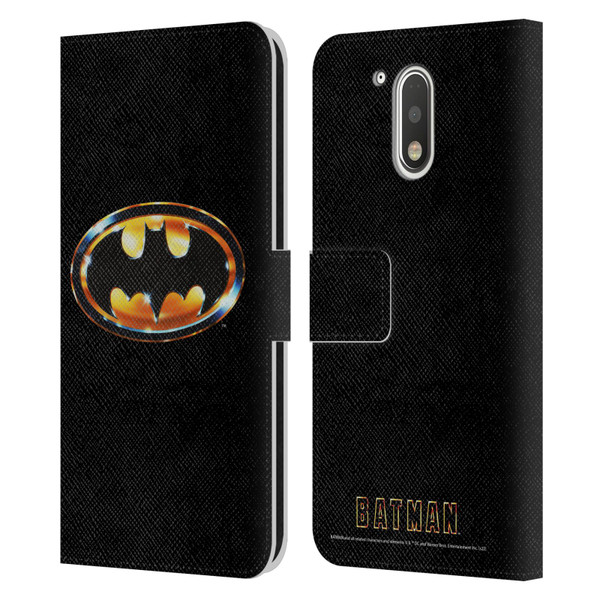 Batman (1989) Key Art Logo Leather Book Wallet Case Cover For Motorola Moto G41
