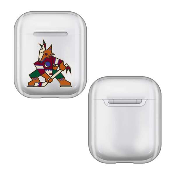 NHL Team Logo 1 Arizona Coyotes Clear Hard Crystal Cover Case for Apple AirPods 1 1st Gen / 2 2nd Gen Charging Case