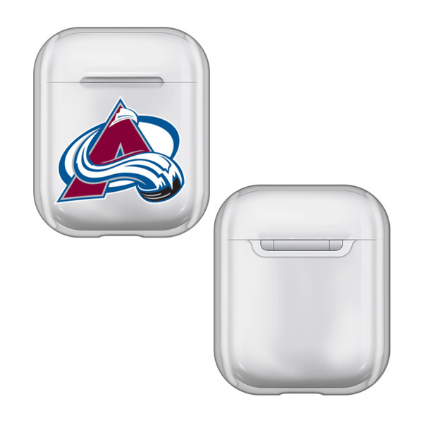 NHL Team Logo 1 Colorado Avalanche Clear Hard Crystal Cover Case for Apple AirPods 1 1st Gen / 2 2nd Gen Charging Case