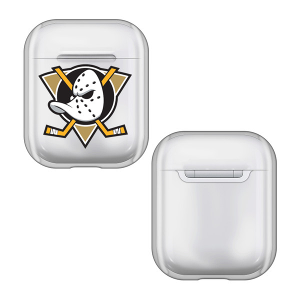 NHL Team Logo 1 Anaheim Ducks Clear Hard Crystal Cover Case for Apple AirPods 1 1st Gen / 2 2nd Gen Charging Case