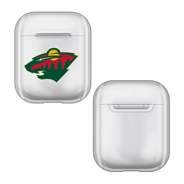 NHL Team Logo 1 Minnesota Wild Clear Hard Crystal Cover Case for Apple AirPods 1 1st Gen / 2 2nd Gen Charging Case