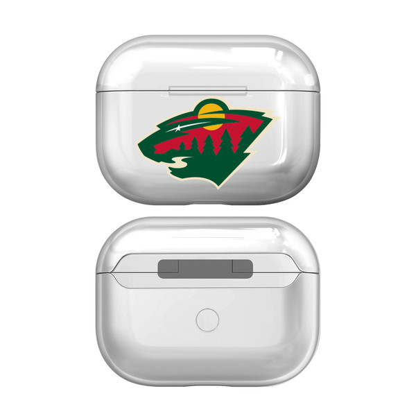 NHL Team Logo 1 Minnesota Wild Clear Hard Crystal Cover Case for Apple AirPods Pro Charging Case