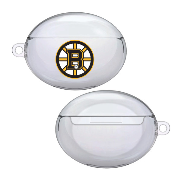 NHL Team Logo 1 Boston Bruins Clear Hard Crystal Cover Case for Huawei Freebuds 4
