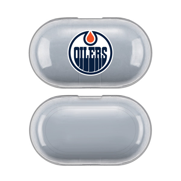 NHL Team Logo 1 Edmonton Oilers Clear Hard Crystal Cover Case for Samsung Galaxy Buds / Buds Plus