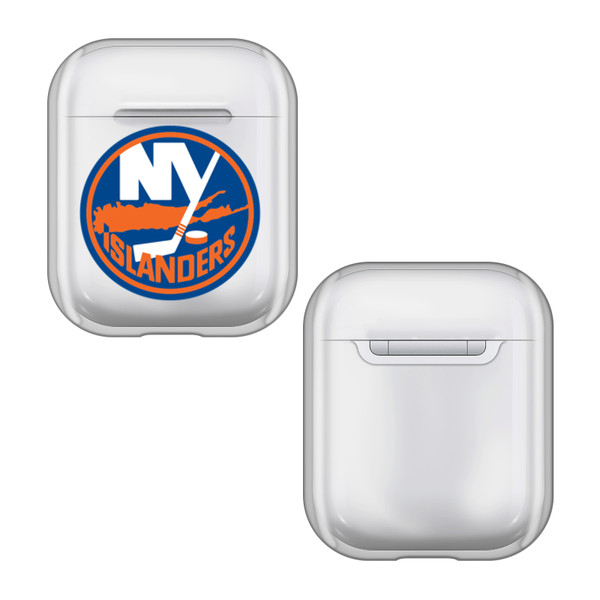 NHL Team Logo New York Islanders Clear Hard Crystal Cover Case for Apple AirPods 1 1st Gen / 2 2nd Gen Charging Case