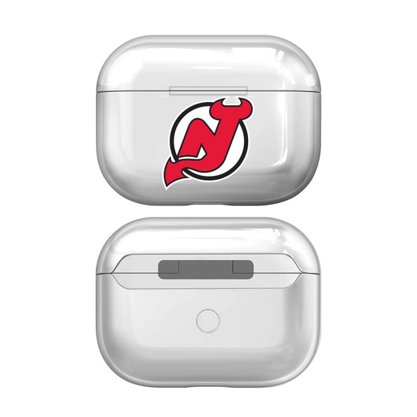 NHL Team Logo New Jersey Devils Clear Hard Crystal Cover Case for Apple AirPods Pro Charging Case