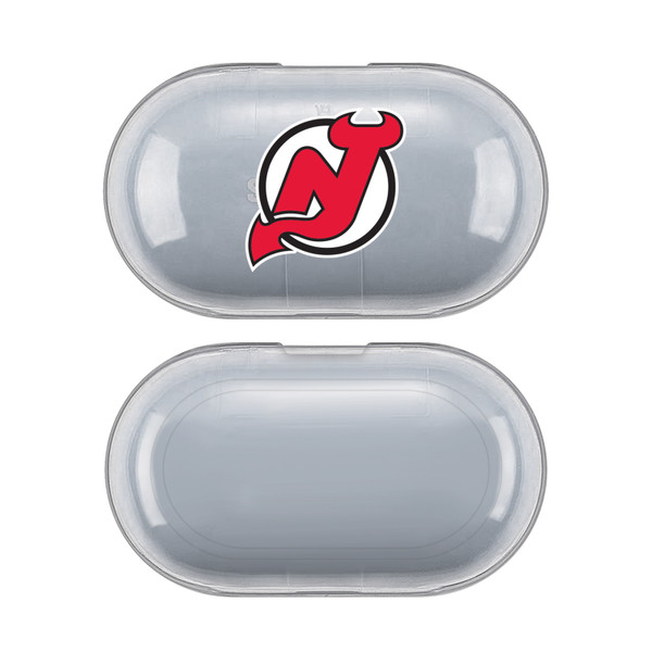 NHL Team Logo New Jersey Devils Clear Hard Crystal Cover Case for Samsung Galaxy Buds / Buds Plus