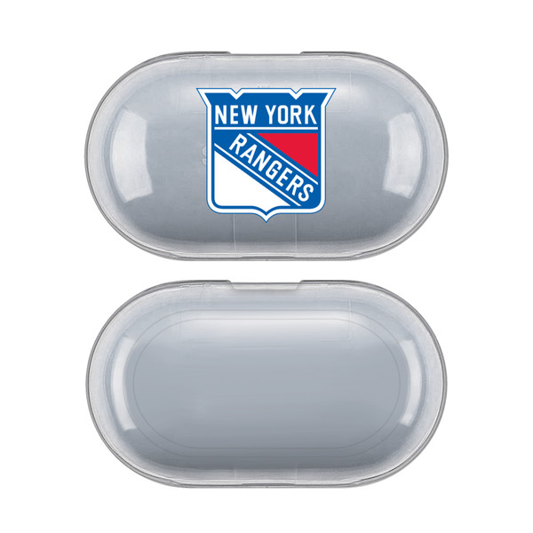 NHL Team Logo New York Rangers Clear Hard Crystal Cover Case for Samsung Galaxy Buds / Buds Plus