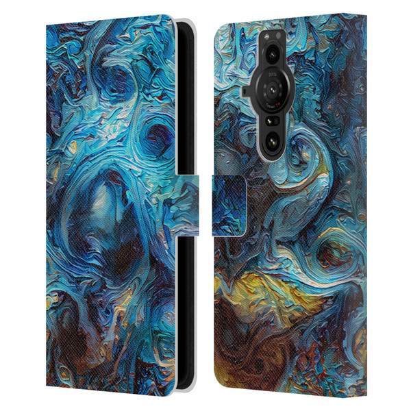 Cosmo18 Jupiter Fantasy Blue Leather Book Wallet Case Cover For Sony Xperia Pro-I