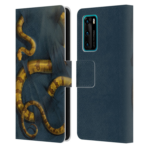 Vincent Hie Animals Snake Leather Book Wallet Case Cover For Huawei P40 5G