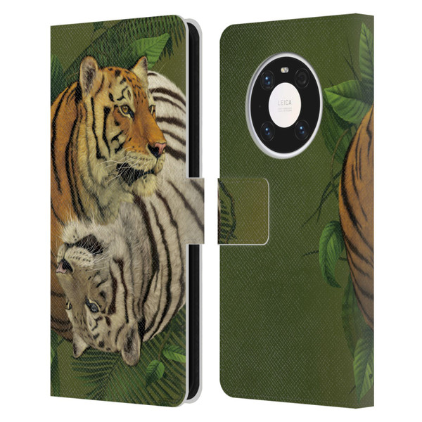 Vincent Hie Animals Tiger Yin Yang Leather Book Wallet Case Cover For Huawei Mate 40 Pro 5G