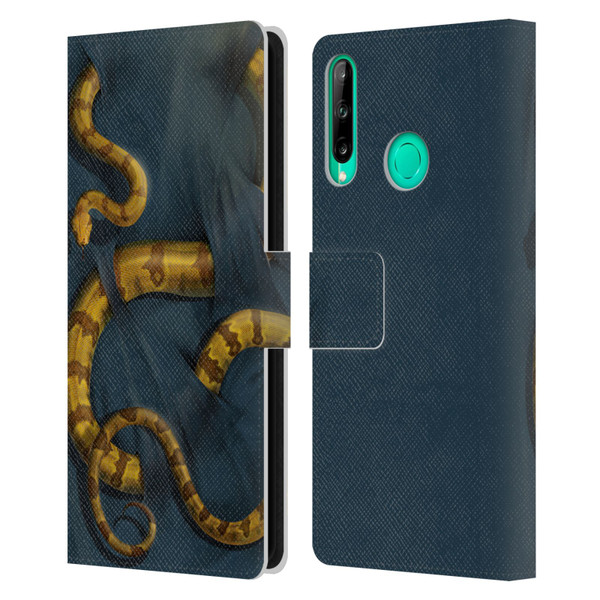 Vincent Hie Animals Snake Leather Book Wallet Case Cover For Huawei P40 lite E