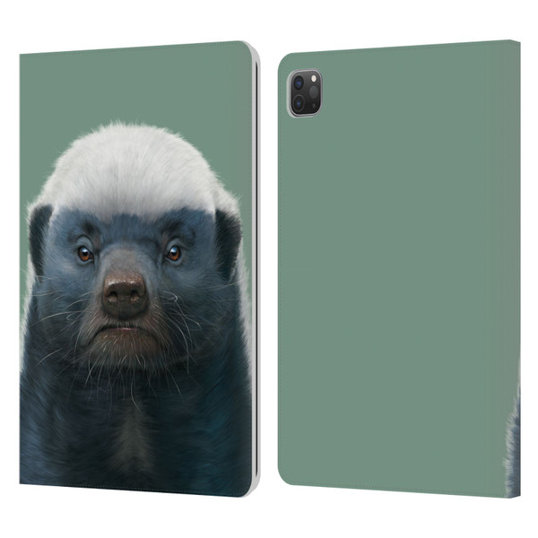 Vincent Hie Animals Honey Badger Leather Book Wallet Case Cover For Apple iPad Pro 11 2020 / 2021 / 2022