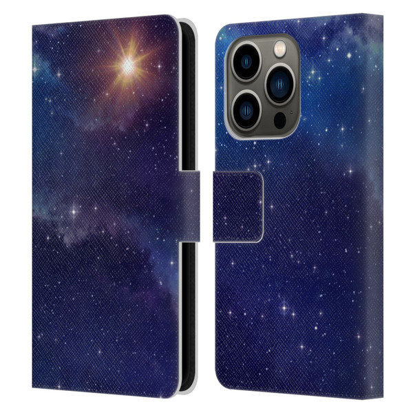 Cosmo18 Space 2 Shine Leather Book Wallet Case Cover For Apple iPhone 14 Pro