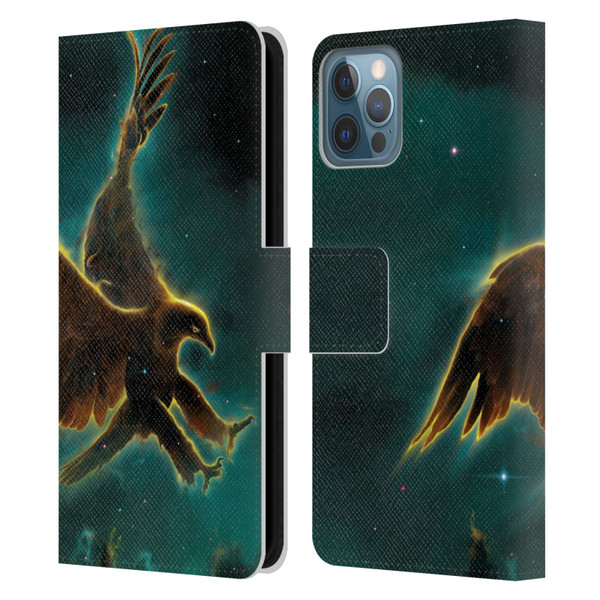 Vincent Hie Animals Eagle Galaxy Leather Book Wallet Case Cover For Apple iPhone 12 / iPhone 12 Pro