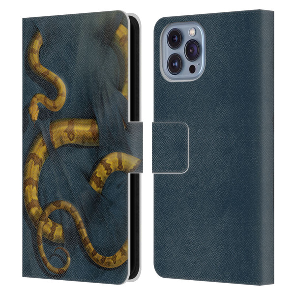 Vincent Hie Animals Snake Leather Book Wallet Case Cover For Apple iPhone 14