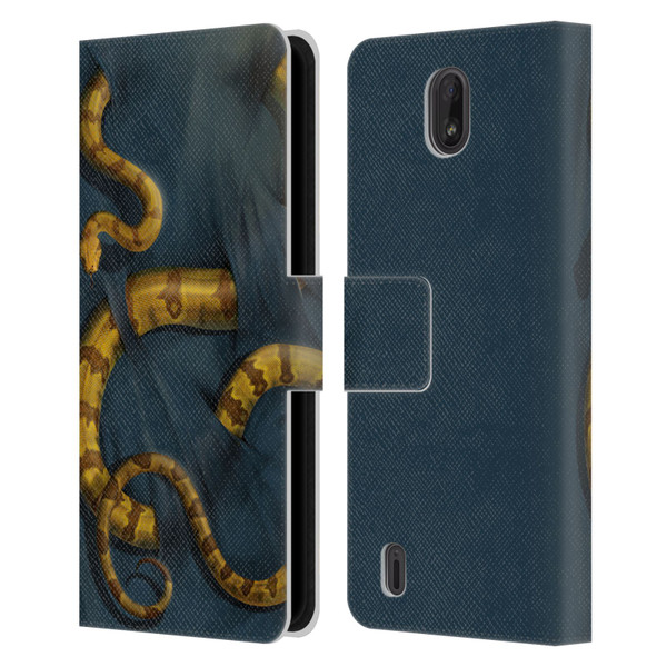 Vincent Hie Animals Snake Leather Book Wallet Case Cover For Nokia C01 Plus/C1 2nd Edition