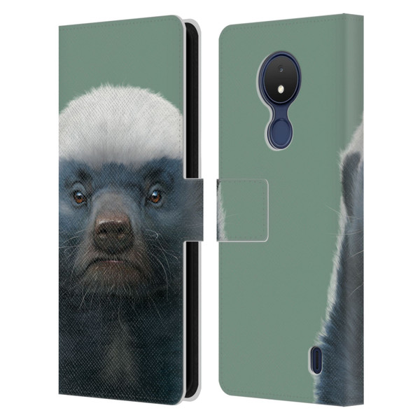 Vincent Hie Animals Honey Badger Leather Book Wallet Case Cover For Nokia C21