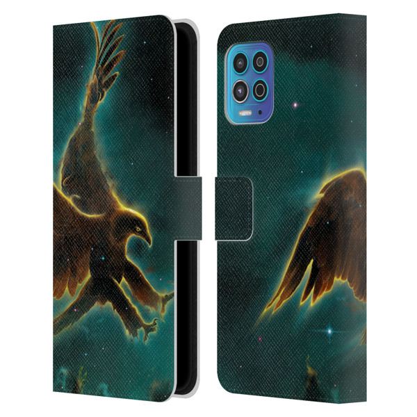 Vincent Hie Animals Eagle Galaxy Leather Book Wallet Case Cover For Motorola Moto G100