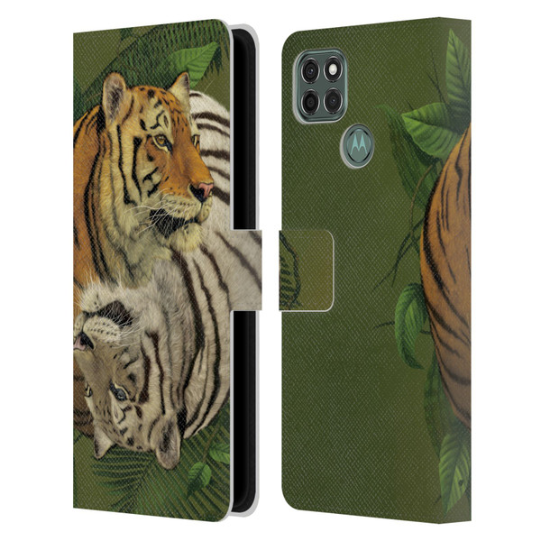 Vincent Hie Animals Tiger Yin Yang Leather Book Wallet Case Cover For Motorola Moto G9 Power