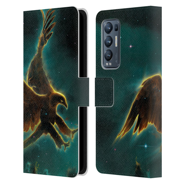 Vincent Hie Animals Eagle Galaxy Leather Book Wallet Case Cover For OPPO Find X3 Neo / Reno5 Pro+ 5G