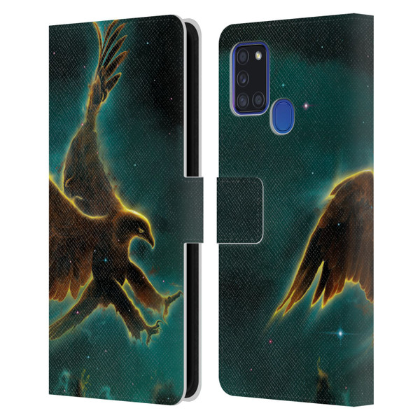 Vincent Hie Animals Eagle Galaxy Leather Book Wallet Case Cover For Samsung Galaxy A21s (2020)