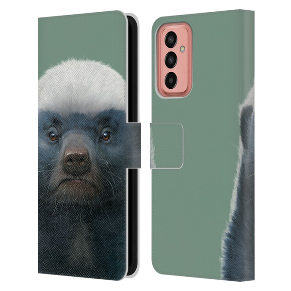 Vincent Hie Animals Honey Badger Leather Book Wallet Case Cover For Samsung Galaxy M13 (2022)