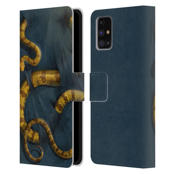 Vincent Hie Animals Snake Leather Book Wallet Case Cover For Samsung Galaxy M31s (2020)