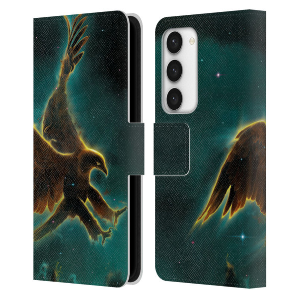 Vincent Hie Animals Eagle Galaxy Leather Book Wallet Case Cover For Samsung Galaxy S23 5G