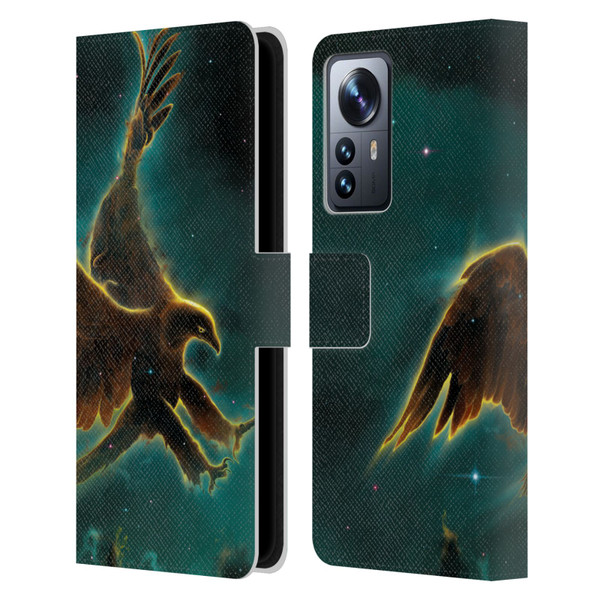 Vincent Hie Animals Eagle Galaxy Leather Book Wallet Case Cover For Xiaomi 12 Pro