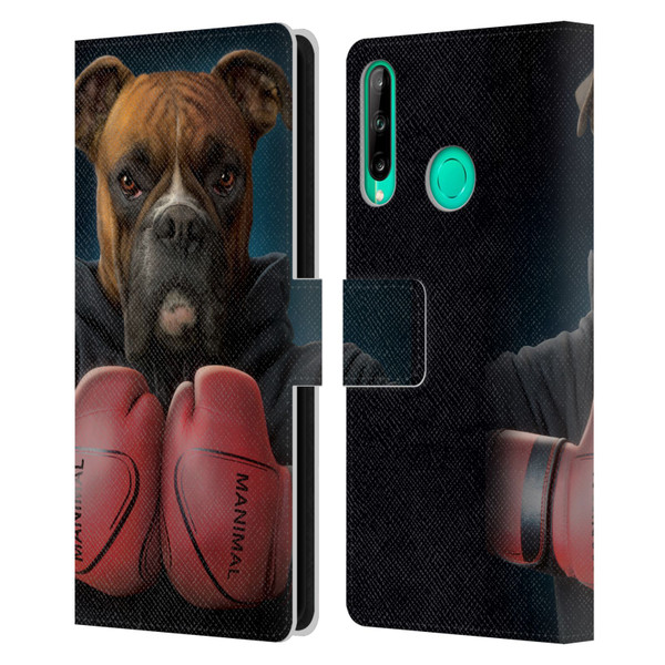 Vincent Hie Canidae Boxer Leather Book Wallet Case Cover For Huawei P40 lite E