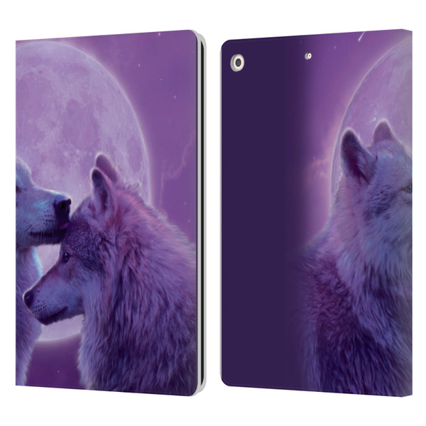 Vincent Hie Canidae Loving Wolves Leather Book Wallet Case Cover For Apple iPad 10.2 2019/2020/2021