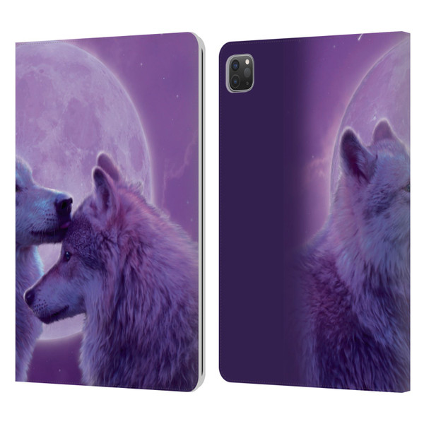Vincent Hie Canidae Loving Wolves Leather Book Wallet Case Cover For Apple iPad Pro 11 2020 / 2021 / 2022