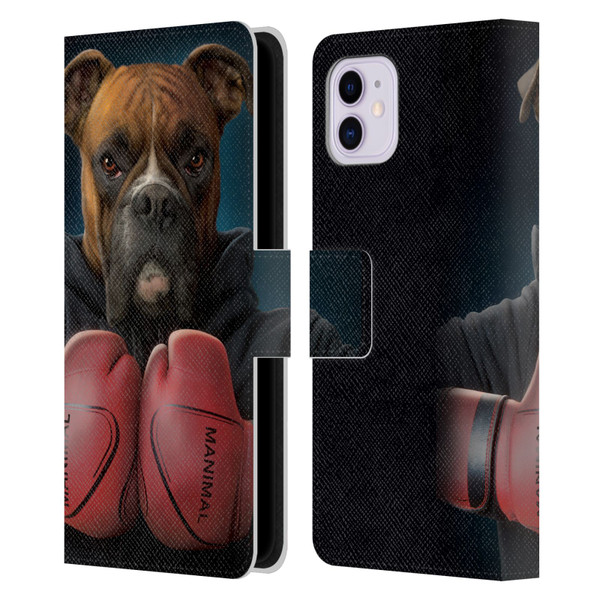 Vincent Hie Canidae Boxer Leather Book Wallet Case Cover For Apple iPhone 11