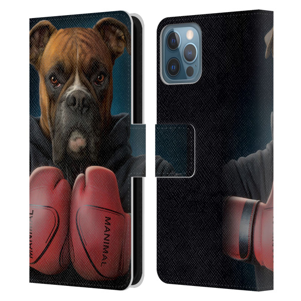 Vincent Hie Canidae Boxer Leather Book Wallet Case Cover For Apple iPhone 12 / iPhone 12 Pro