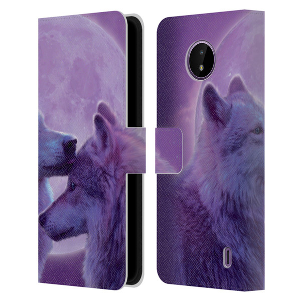 Vincent Hie Canidae Loving Wolves Leather Book Wallet Case Cover For Nokia C10 / C20