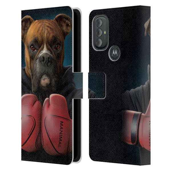 Vincent Hie Canidae Boxer Leather Book Wallet Case Cover For Motorola Moto G10 / Moto G20 / Moto G30