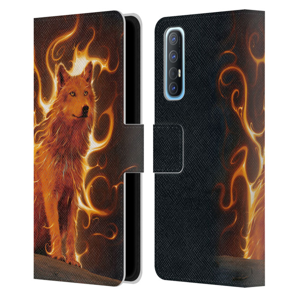 Vincent Hie Canidae Wolf Phoenix Leather Book Wallet Case Cover For OPPO Find X2 Neo 5G