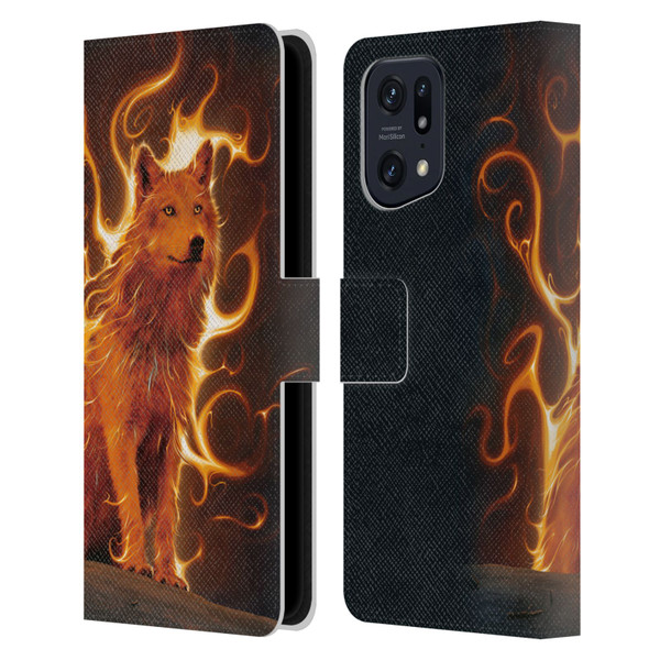 Vincent Hie Canidae Wolf Phoenix Leather Book Wallet Case Cover For OPPO Find X5