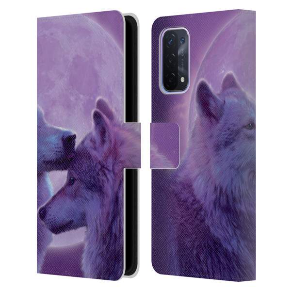 Vincent Hie Canidae Loving Wolves Leather Book Wallet Case Cover For OPPO A54 5G