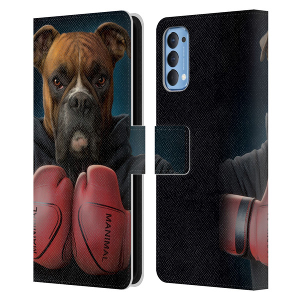 Vincent Hie Canidae Boxer Leather Book Wallet Case Cover For OPPO Reno 4 5G