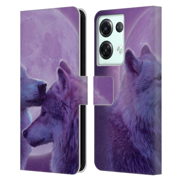 Vincent Hie Canidae Loving Wolves Leather Book Wallet Case Cover For OPPO Reno8 Pro
