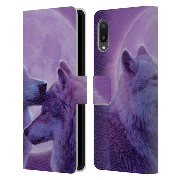 Vincent Hie Canidae Loving Wolves Leather Book Wallet Case Cover For Samsung Galaxy A02/M02 (2021)