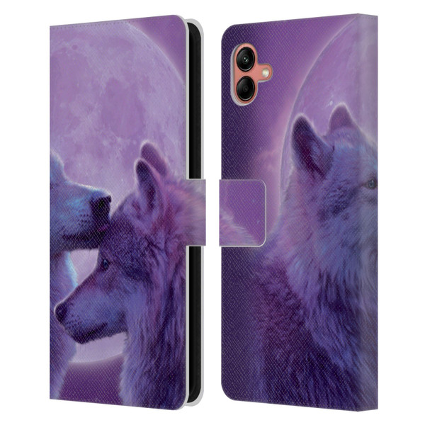 Vincent Hie Canidae Loving Wolves Leather Book Wallet Case Cover For Samsung Galaxy A04 (2022)