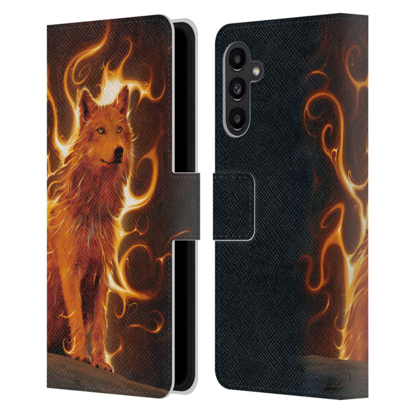 Vincent Hie Canidae Wolf Phoenix Leather Book Wallet Case Cover For Samsung Galaxy A13 5G (2021)