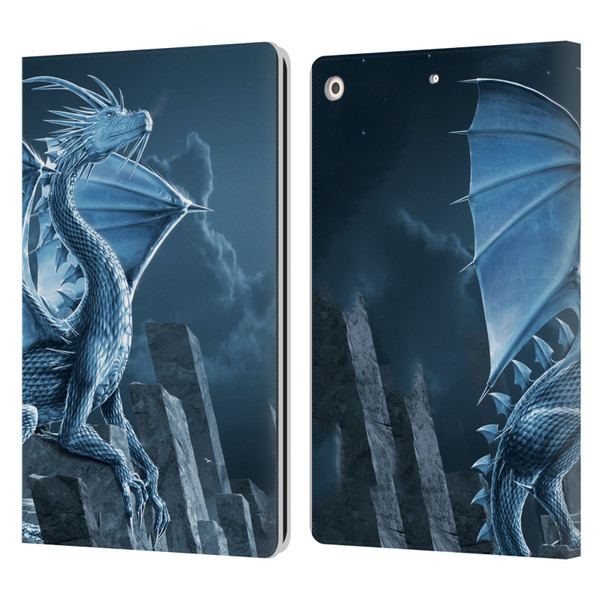 Vincent Hie Dragons 2 Silver Leather Book Wallet Case Cover For Apple iPad 10.2 2019/2020/2021
