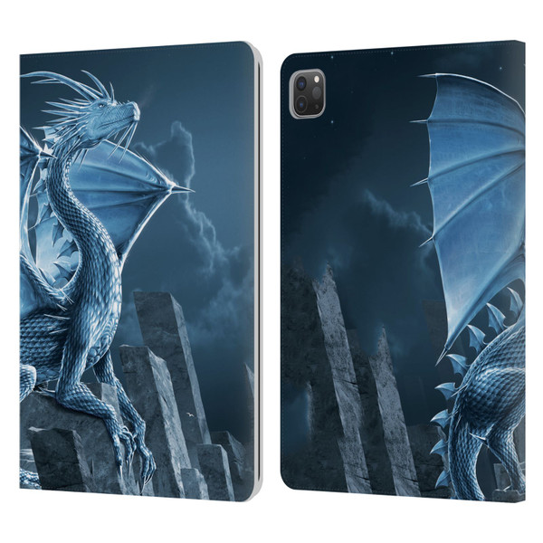 Vincent Hie Dragons 2 Silver Leather Book Wallet Case Cover For Apple iPad Pro 11 2020 / 2021 / 2022
