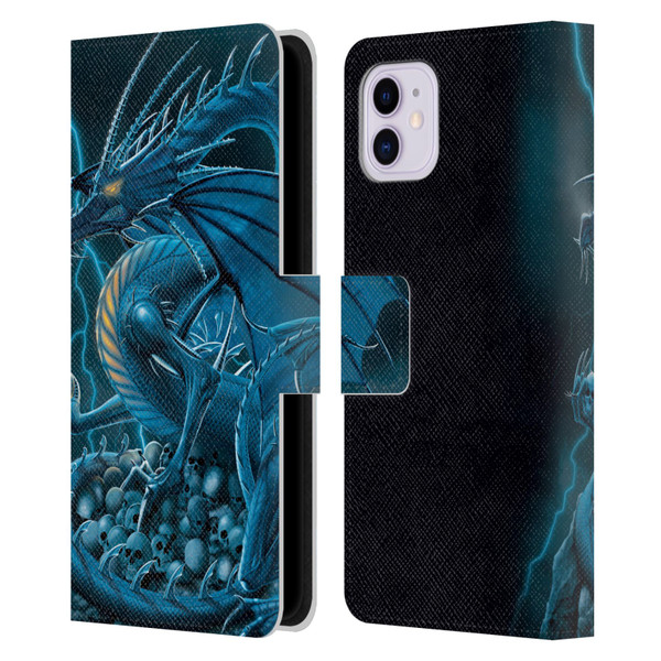 Vincent Hie Dragons 2 Abolisher Blue Leather Book Wallet Case Cover For Apple iPhone 11